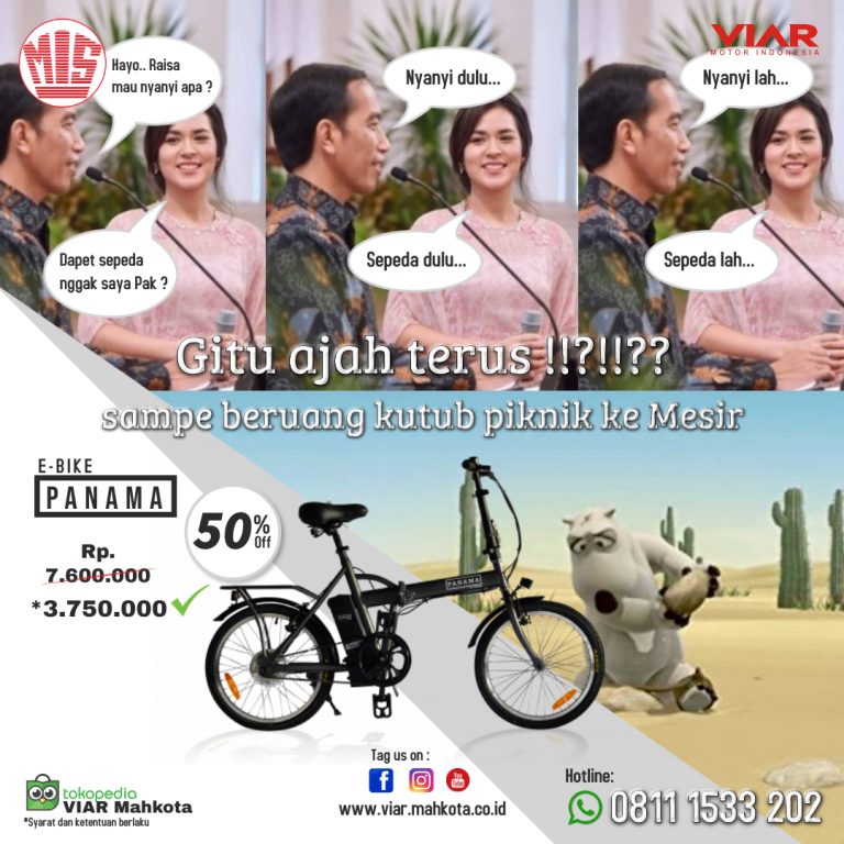 Gitu aja terus diskon 50% sepeda lipat e bike panama viar mahkota inti sejahtera